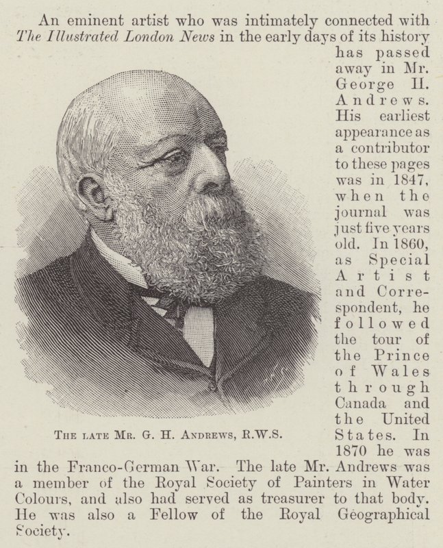 The late Mr G H Andrews, RWS (engraving) 作者 英语学校