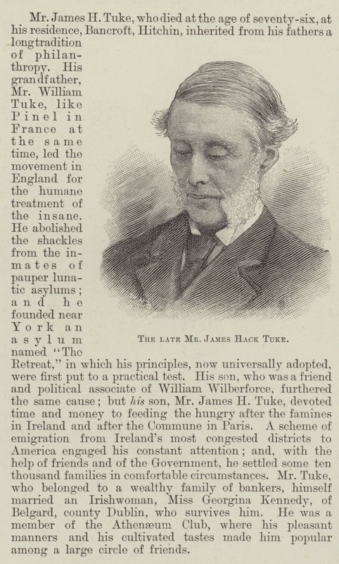 已故的 James Hack Tuke 先生（版画） 作者 英语学校