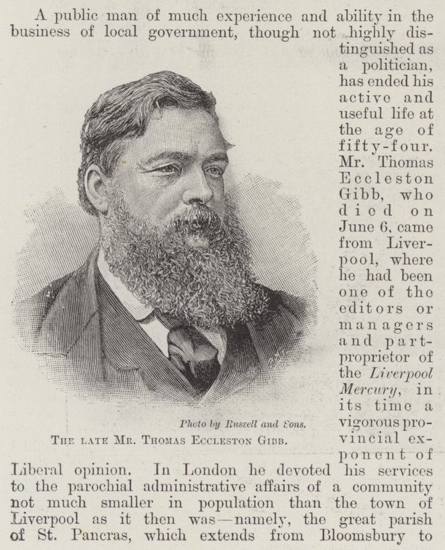 已故的 Thomas Eccleston Gibb 先生（版画） 作者 英语学校