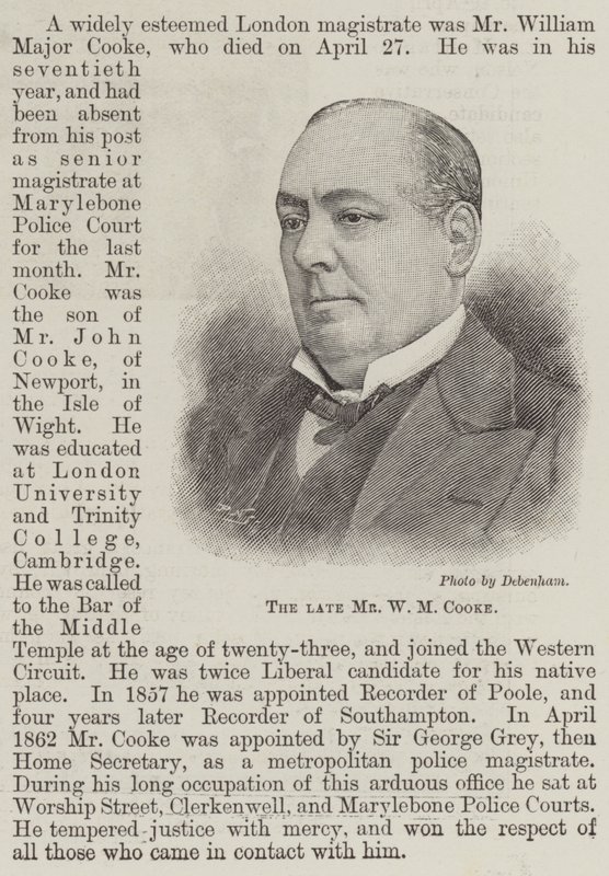 已故的 W M Cooke 先生（版画） 作者 英语学校