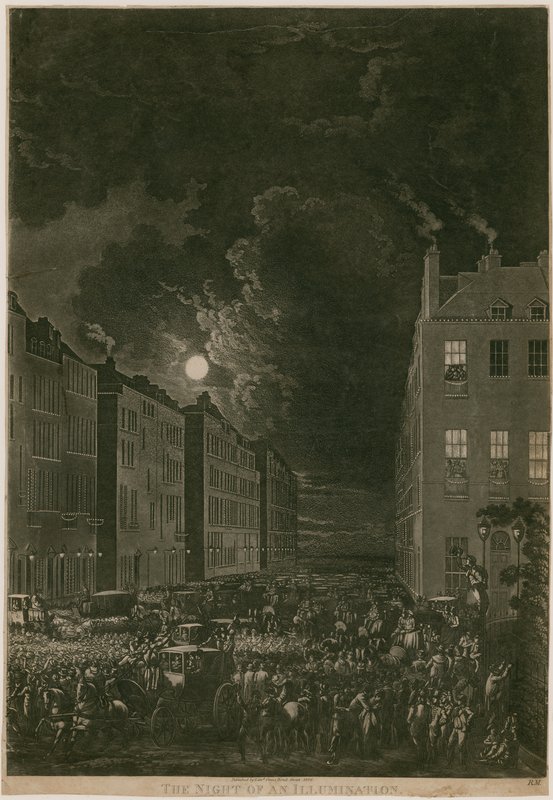 照明之夜，1802年4月29日;伦敦波特曼广场 作者 英语学校