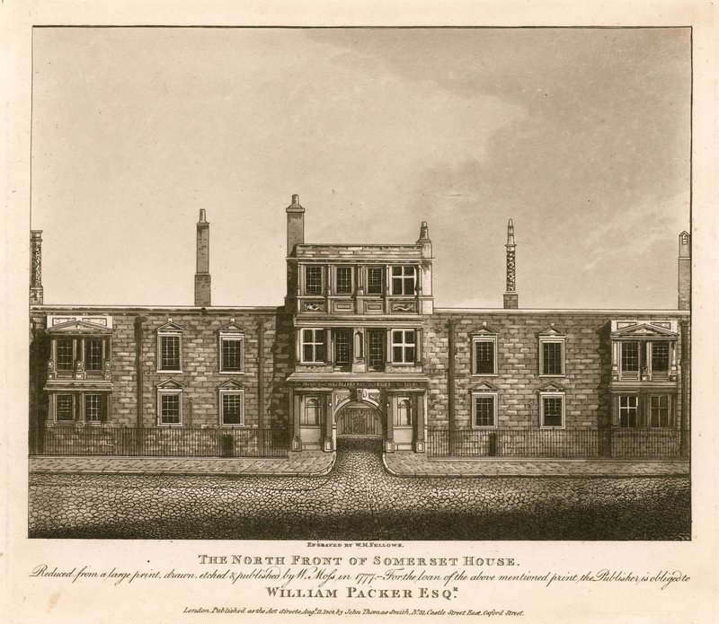 伦敦The Strand的Somerset House北面，以1777年W. Moss绘制的版画为基础 作者 英语学校