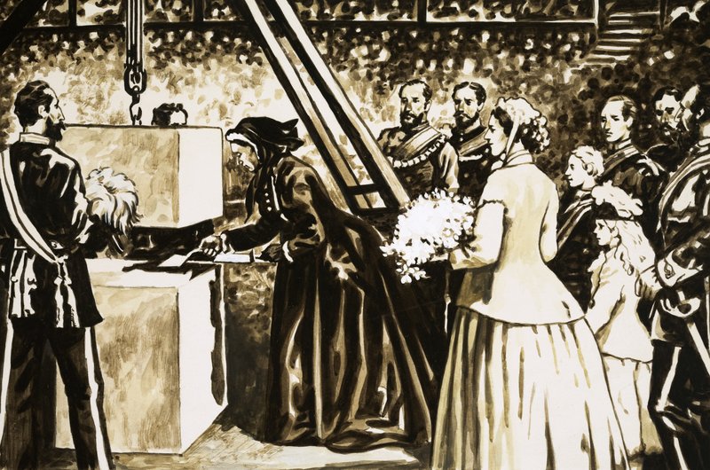 1871 年，年迈的维多利亚女王为阿尔伯特音乐厅揭幕 作者 英语学校