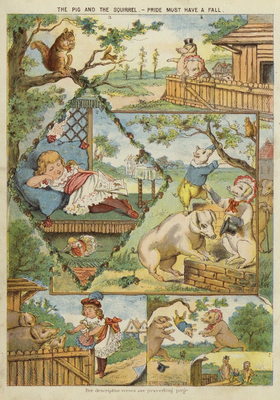 猪和松鼠--骄傲必须要有代价（chromolitho）。 作者 英语学校
