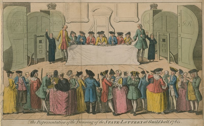 1763年在市政厅举行的国家彩票抽奖的代表 作者 英语学校