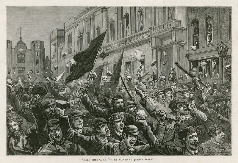 1886年2月8日在伦敦西区的骚乱：他们来了！ - 伦敦圣詹姆斯街的暴徒 作者 英语学校