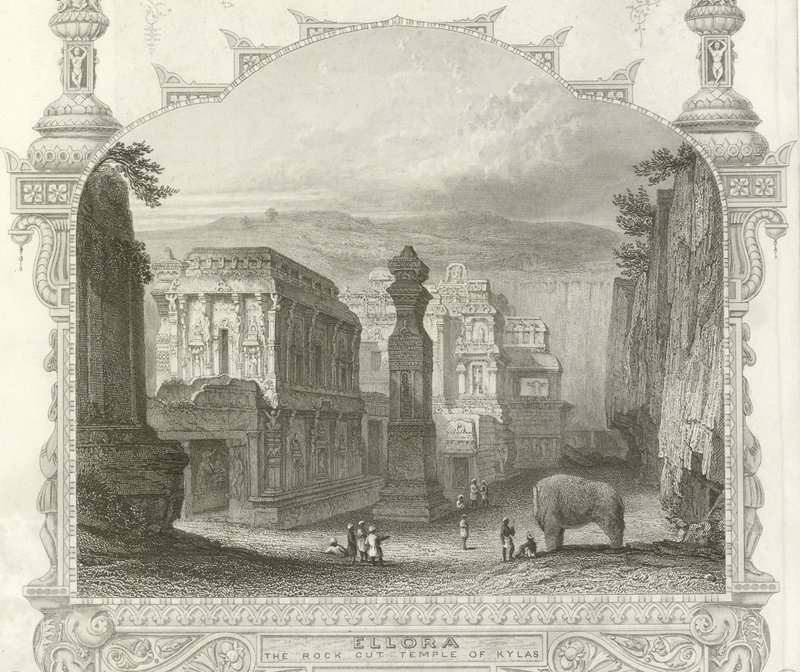 岩石削减了Kailah寺庙，Ellora，印度 作者 英语学校