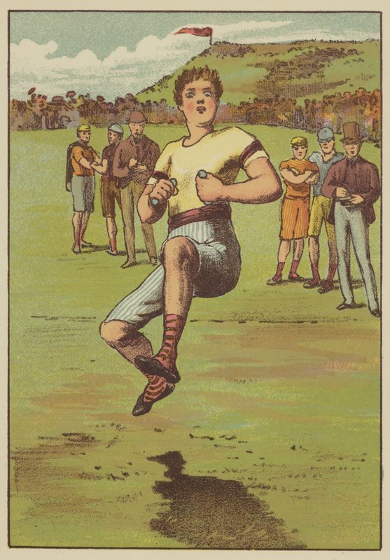 The trial jump (coloured engraving) 作者 英语学校