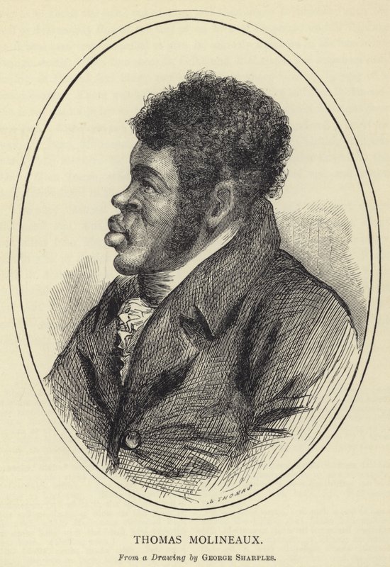 Thomas Molineaux，来自George Sharples的绘画 作者 英语学校