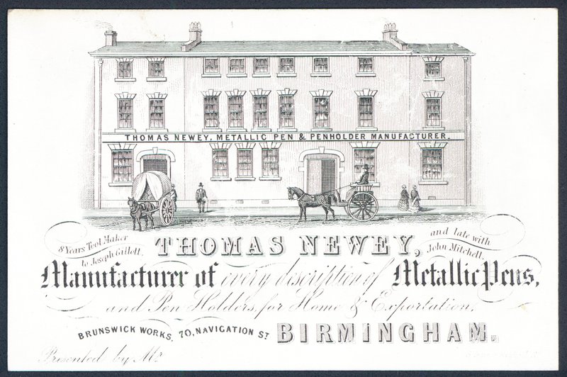 金属笔制造商Thomas Newey，贸易卡 作者 英语学校