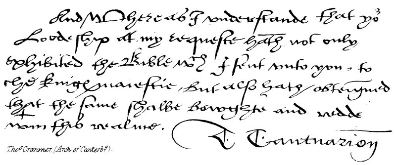 Thos Cranmer，（坎特比拱门） 作者 英语学校