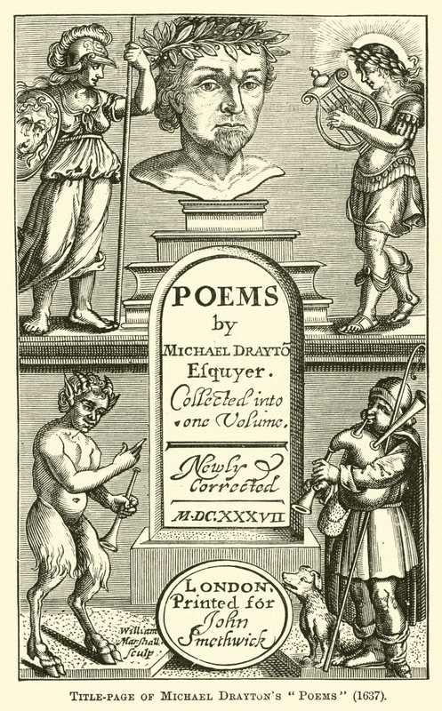 Michael Draytons诗歌的标题页，1637年 作者 英语学校