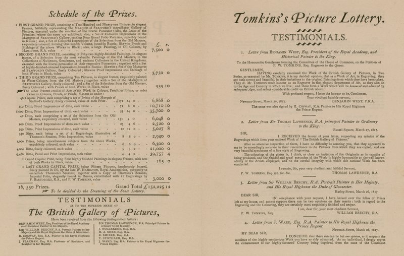英国画廊的Tomkinss Picture Lottery 作者 英语学校