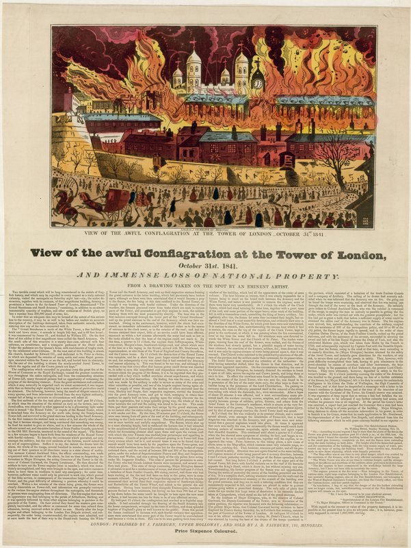 伦敦塔火，1841年 作者 英语学校