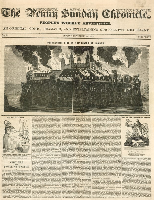 伦敦塔火，1841年 作者 英语学校