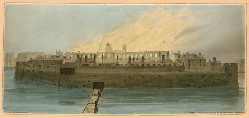 伦敦塔火，1841年 作者 英语学校