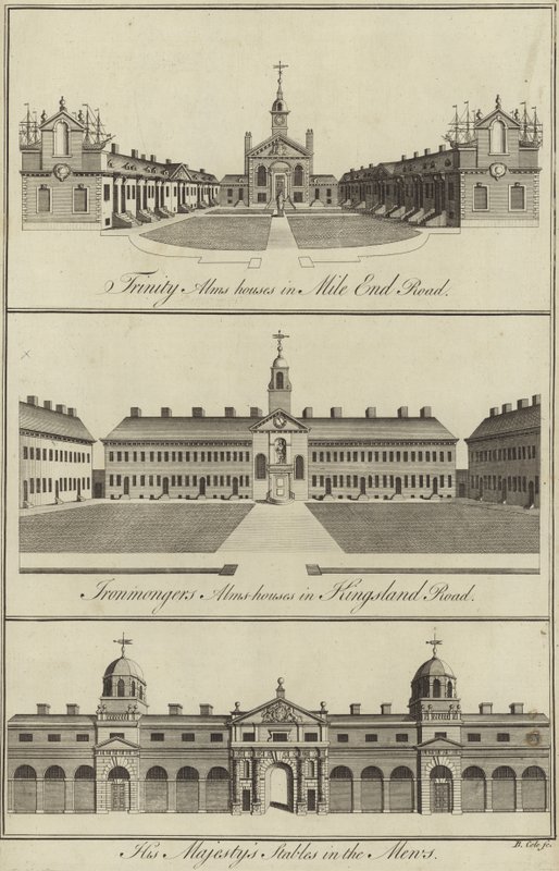 Mile End Road的Trinity Almshouses，Kingsland Road的Ironmongers Almshouses和伦敦Mews的Majestys马厩 作者 英语学校
