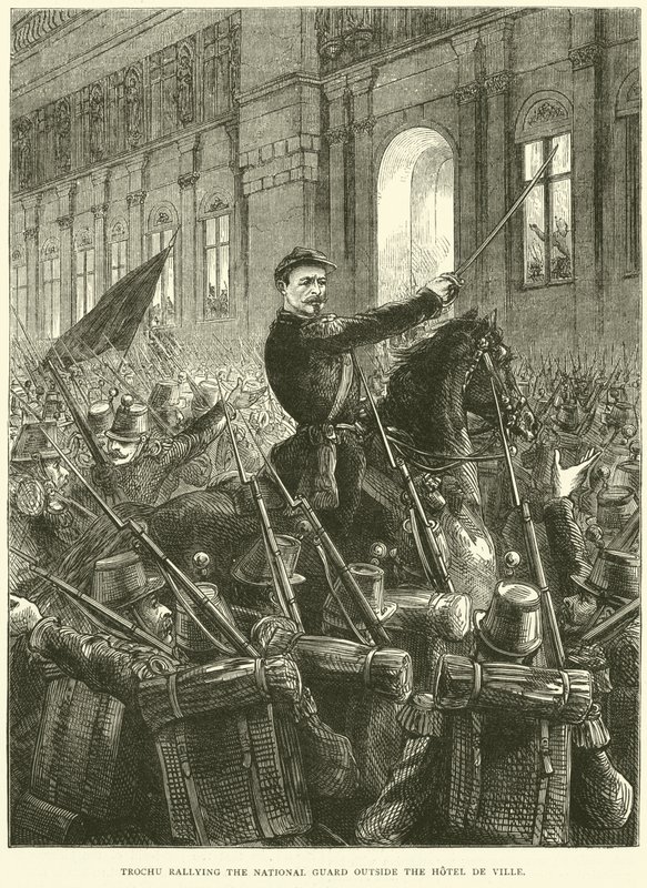 特洛克于1870年10月在Hotel de Ville酒店外召集国民警卫队 作者 英语学校
