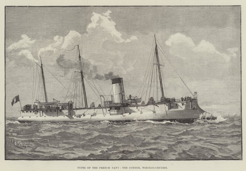 法国海军的类型，秃鹰，鱼雷巡洋舰（雕刻） 作者 英语学校