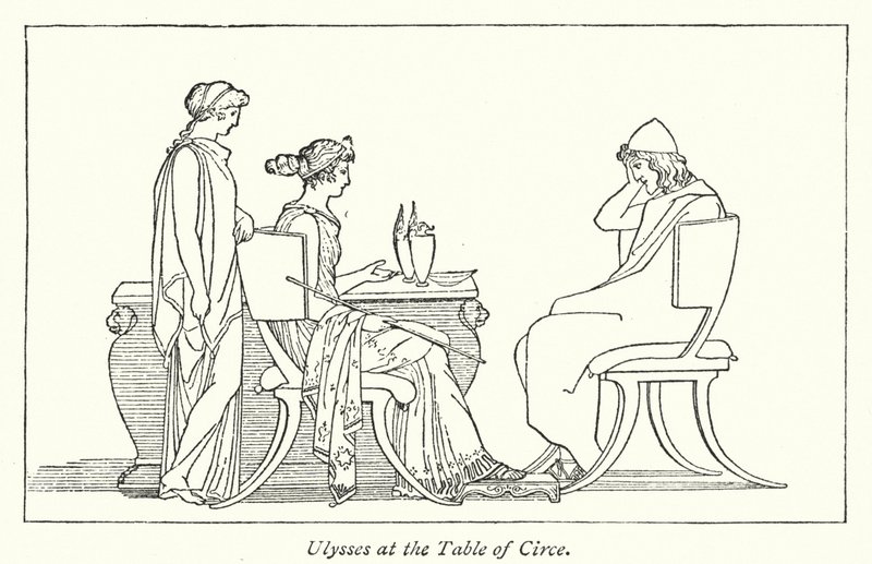 Circe 桌上的尤利西斯（石版画） 作者 英语学校