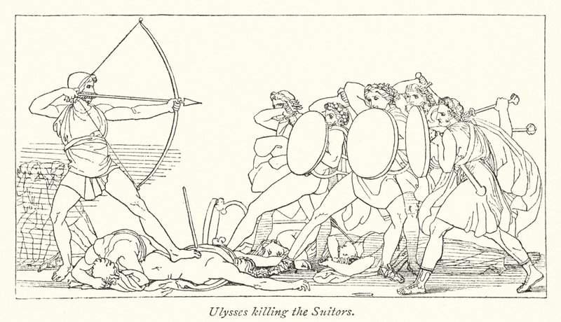 Ulysses killing the Suitors (litho) 作者 英语学校