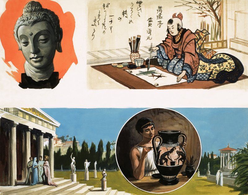 关于古代文物的身份不明的蒙太奇 作者 英语学校