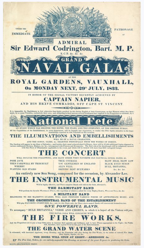 Vauxhall Gardens，Grand Naval Gala，海军上将Sir Edward Codrington 作者 英语学校