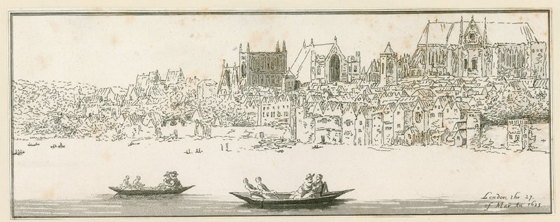 1652年3月27日，伦敦威斯敏斯特宫的视图 作者 英语学校