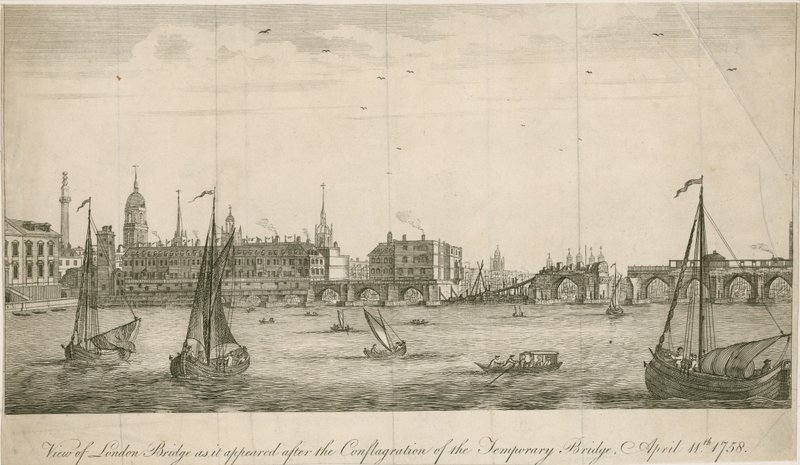 老伦敦桥看法，它在1758年火以后出现了 作者 英语学校