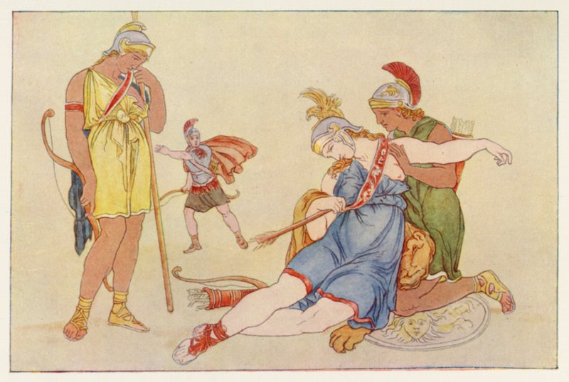 维吉尔的《埃涅伊德》：卡米拉之死（彩色石版画） 作者 英语学校