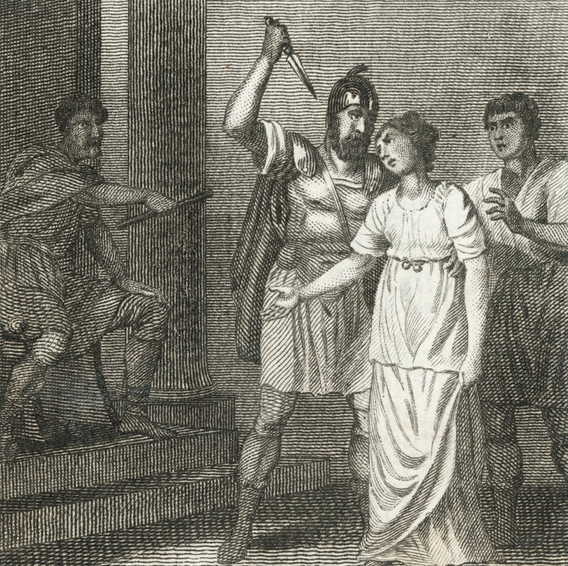 维吉尼乌斯杀死女儿，将她从阿庇乌斯的权势下解救出来（雕刻） 作者 英语学校