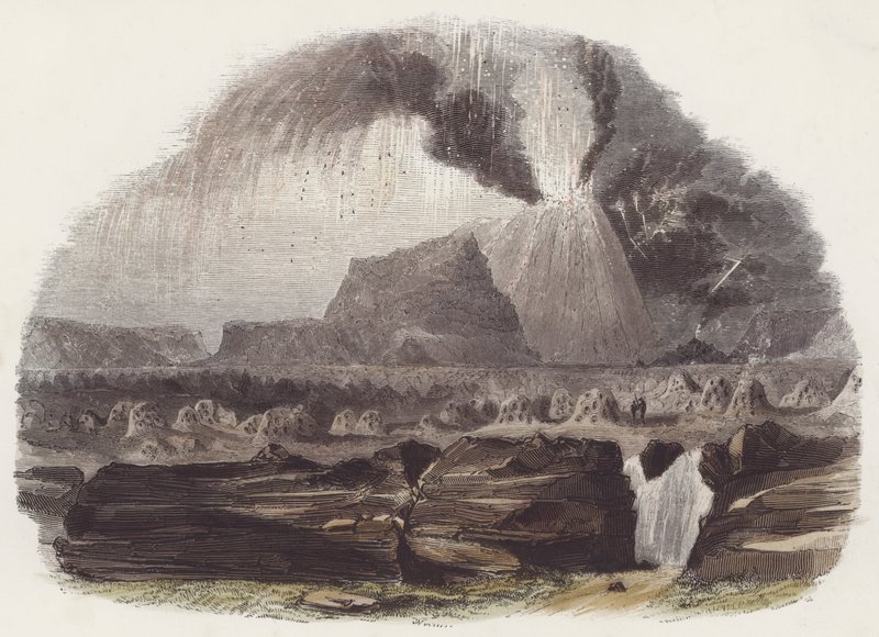 火山(彩色雕刻) 作者 英语学校