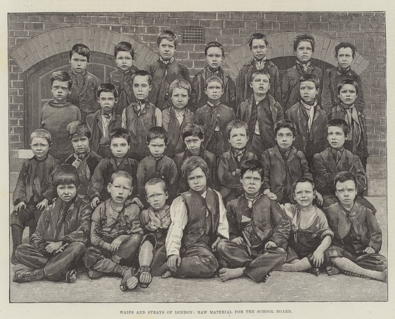 伦敦的流浪者和流浪者，学校董事会的原材料（雕刻） 作者 英语学校