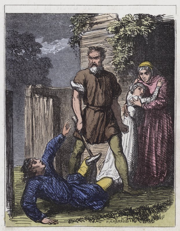 Wat Tyler and the Tax-Gatherer (coloured engraving) 作者 英语学校