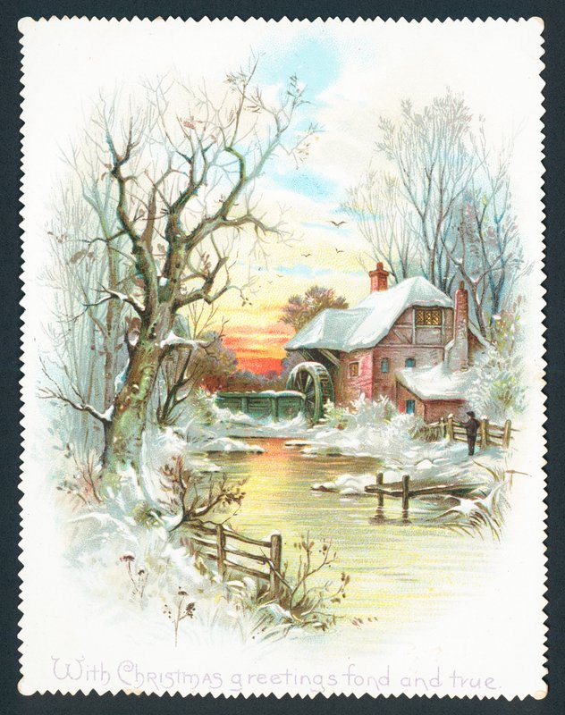 由河的Watermill，圣诞卡 作者 英语学校