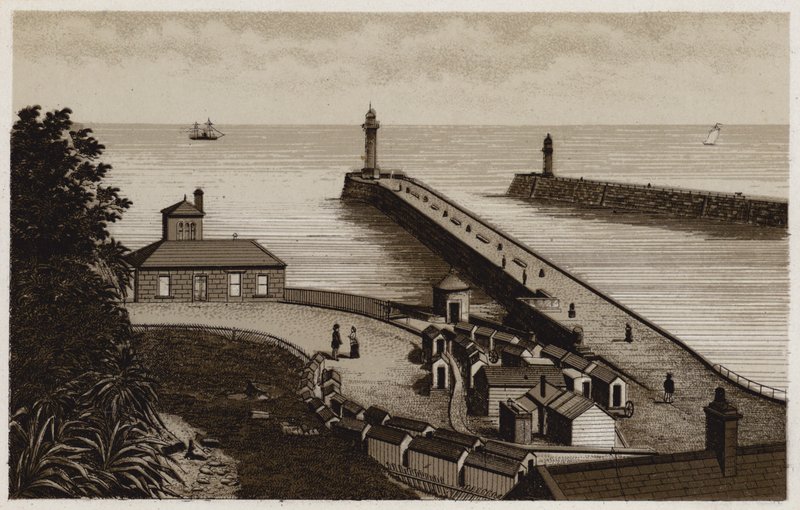 Whitby Entrance to the Harbour (litho) 作者 英语学校