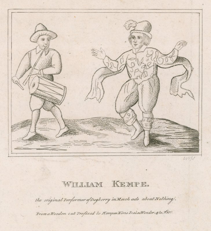 William Kempe，Dogberry的最初表演者，在Ado About Nothing中 作者 英语学校