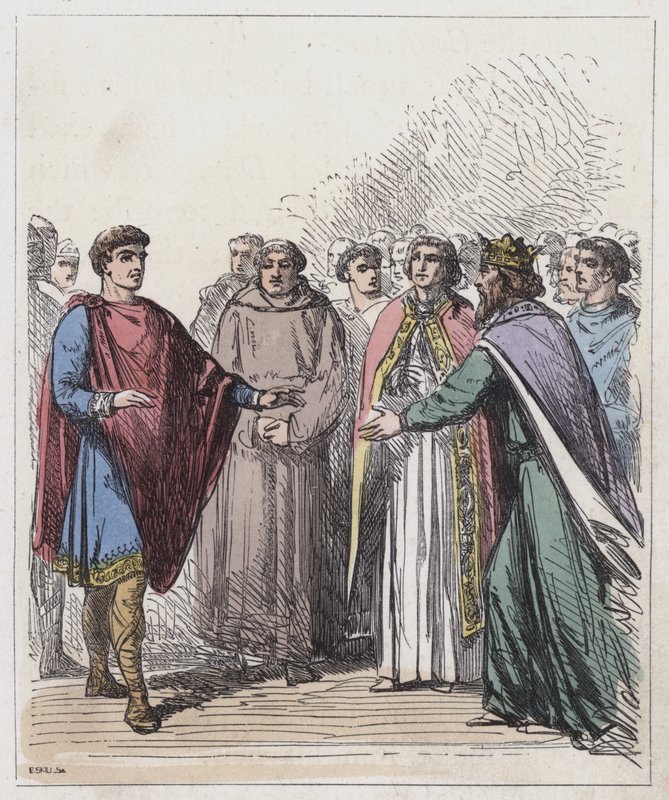 William of Normandy and Edward the Confessor (coloured engraving) 作者 英语学校