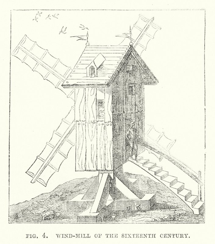 十六世纪的风车（雕版画 作者 英语学校