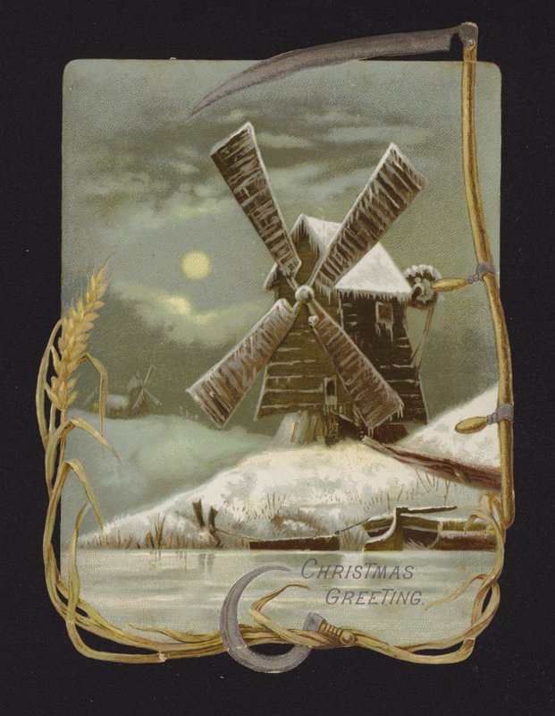 雪中的风车（chromolitho） 作者 英语学校