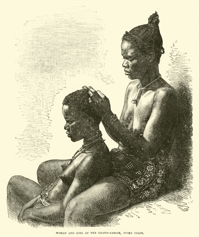 Grand-Bassam的妇女和女孩，象牙海岸 作者 英语学校