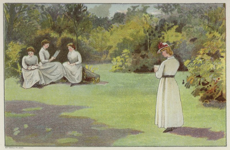 在伯明翰 Bournville 宁静的一角休闲的妇女（彩照） 作者 英语学校