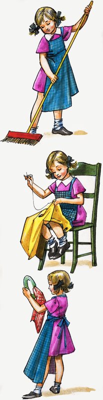 清洁和整理的年轻女孩 作者 英语学校
