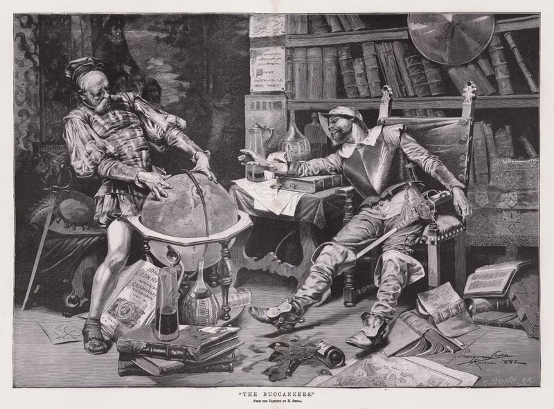"The Buccaneers" (engraving) 作者 恩里克·塞拉（Enrique Serra）