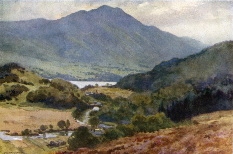 Ben Venue 和 Loch Achray，特罗萨克斯（彩色平版印刷） 作者 欧内斯特·威廉·哈斯勒赫斯特