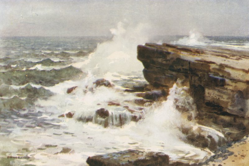 Filey Brigg（彩色光刻） 作者 欧内斯特·威廉·哈斯勒赫斯特