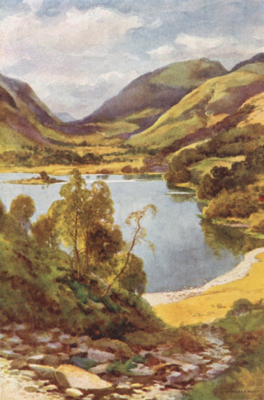 来自 Loughrigg 的 Grasmere（彩色平版印刷） 作者 欧内斯特·威廉·哈斯勒赫斯特