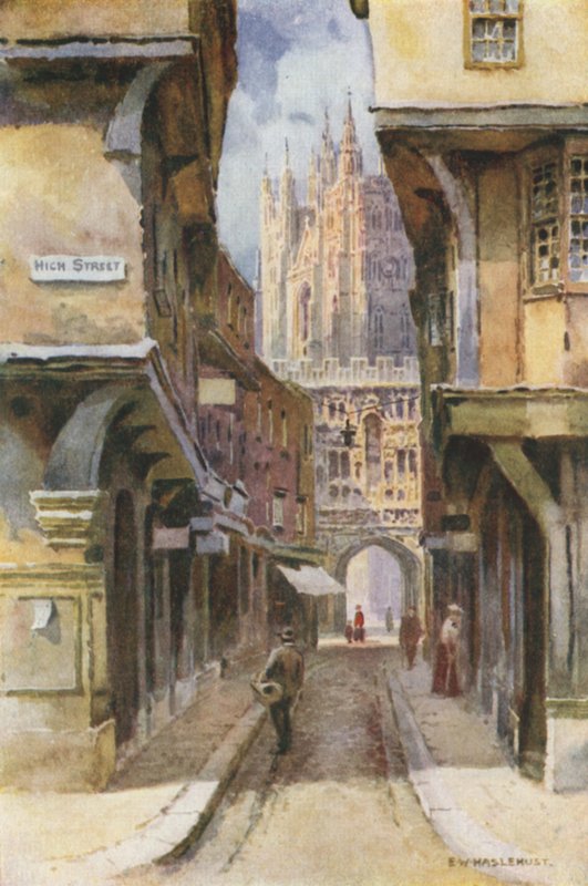 Mercery Lane（彩色印刷） 作者 欧内斯特·威廉·哈斯勒赫斯特