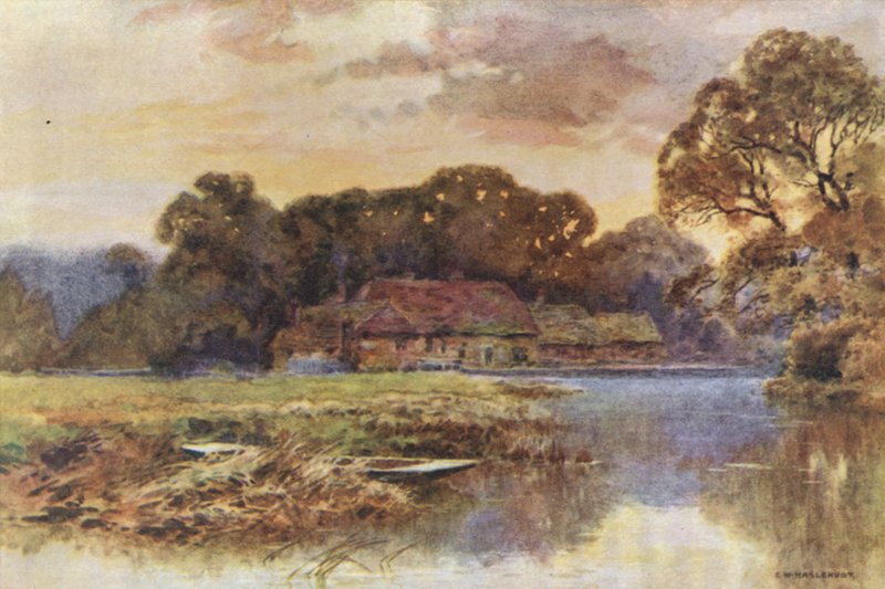 Pangbourne（彩色光刻） 作者 欧内斯特·威廉·哈斯勒赫斯特