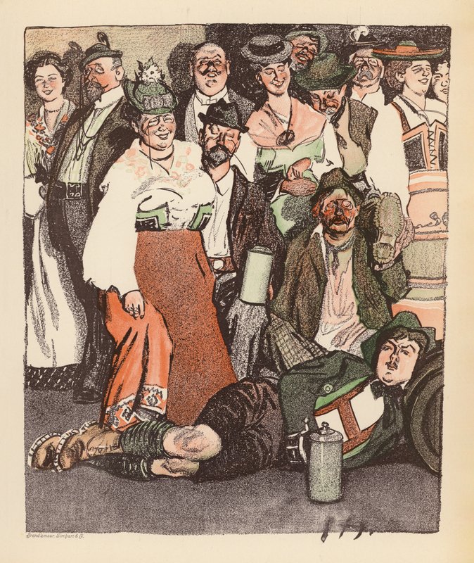 Berliner Balle von Rideamus 插图（彩色石版印刷） 作者 恩斯特（后）海勒曼